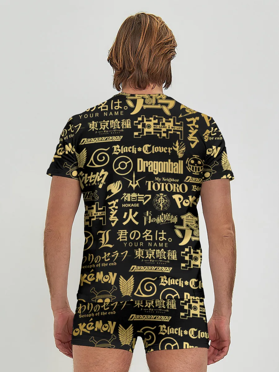 Мужские трусы с футболкой / ЛОГОТИПЫ АНИМЕ GOLD