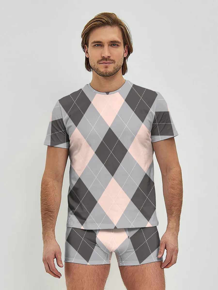 Мужские трусы с футболкой / Шотландка | Tartan