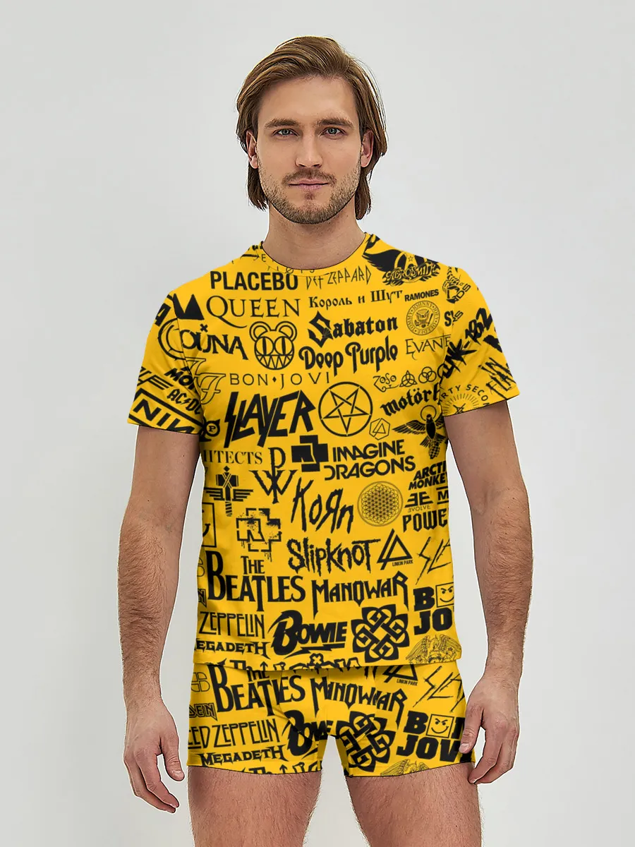 Мужские трусы с футболкой / ЛОГОТИПЫ РОК ГРУПП
