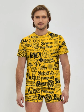 Мужские трусы с футболкой / ЛОГОТИПЫ РОК ГРУПП