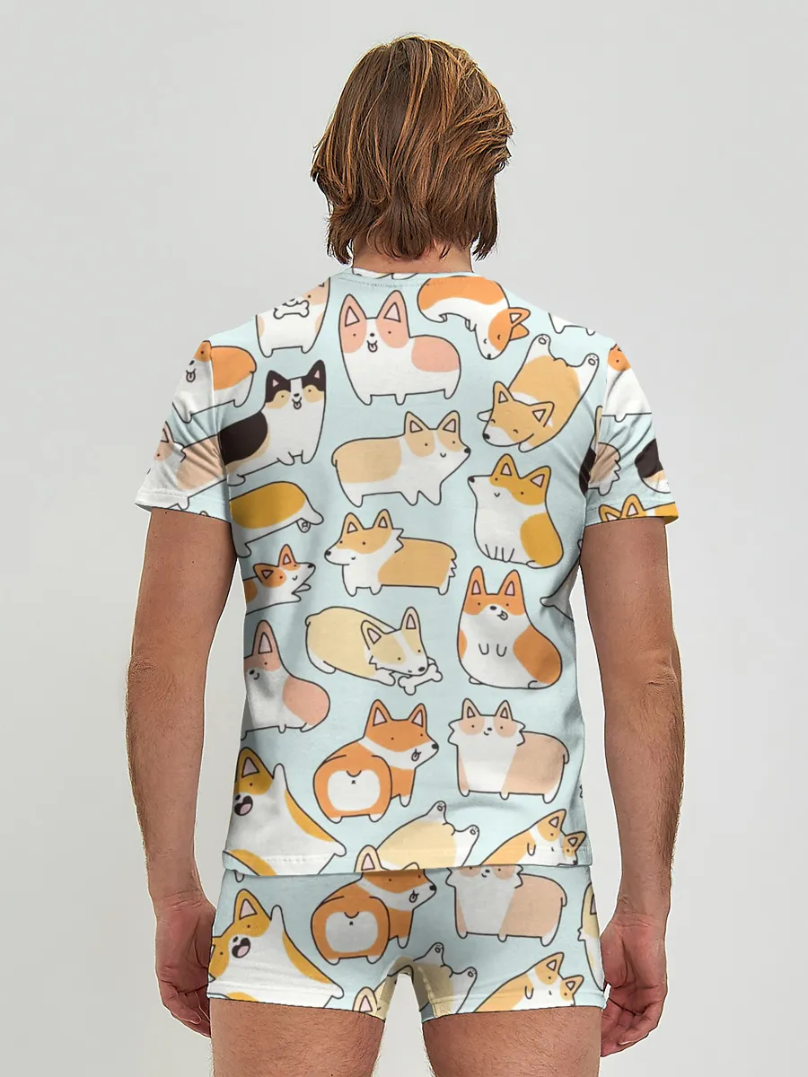 Мужские трусы с футболкой / Милые корги