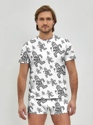 Мужские трусы с футболкой / FREE HUGS