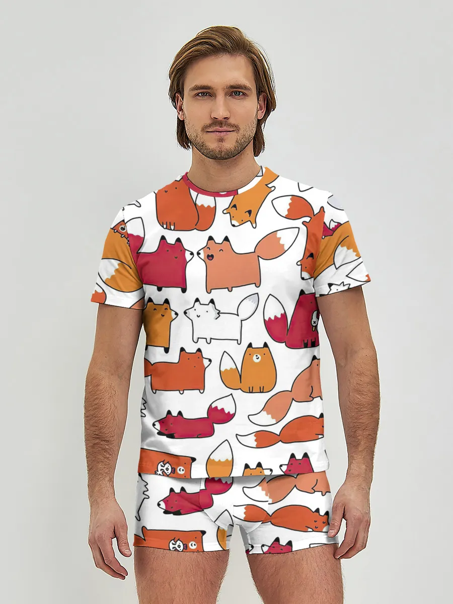 Мужские трусы с футболкой / Милые лисы