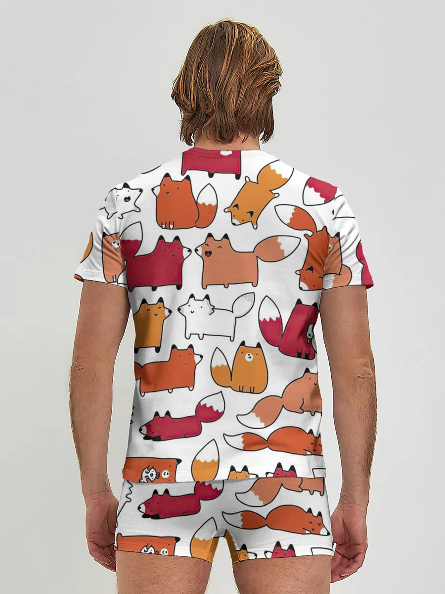 Мужские трусы с футболкой / Милые лисы