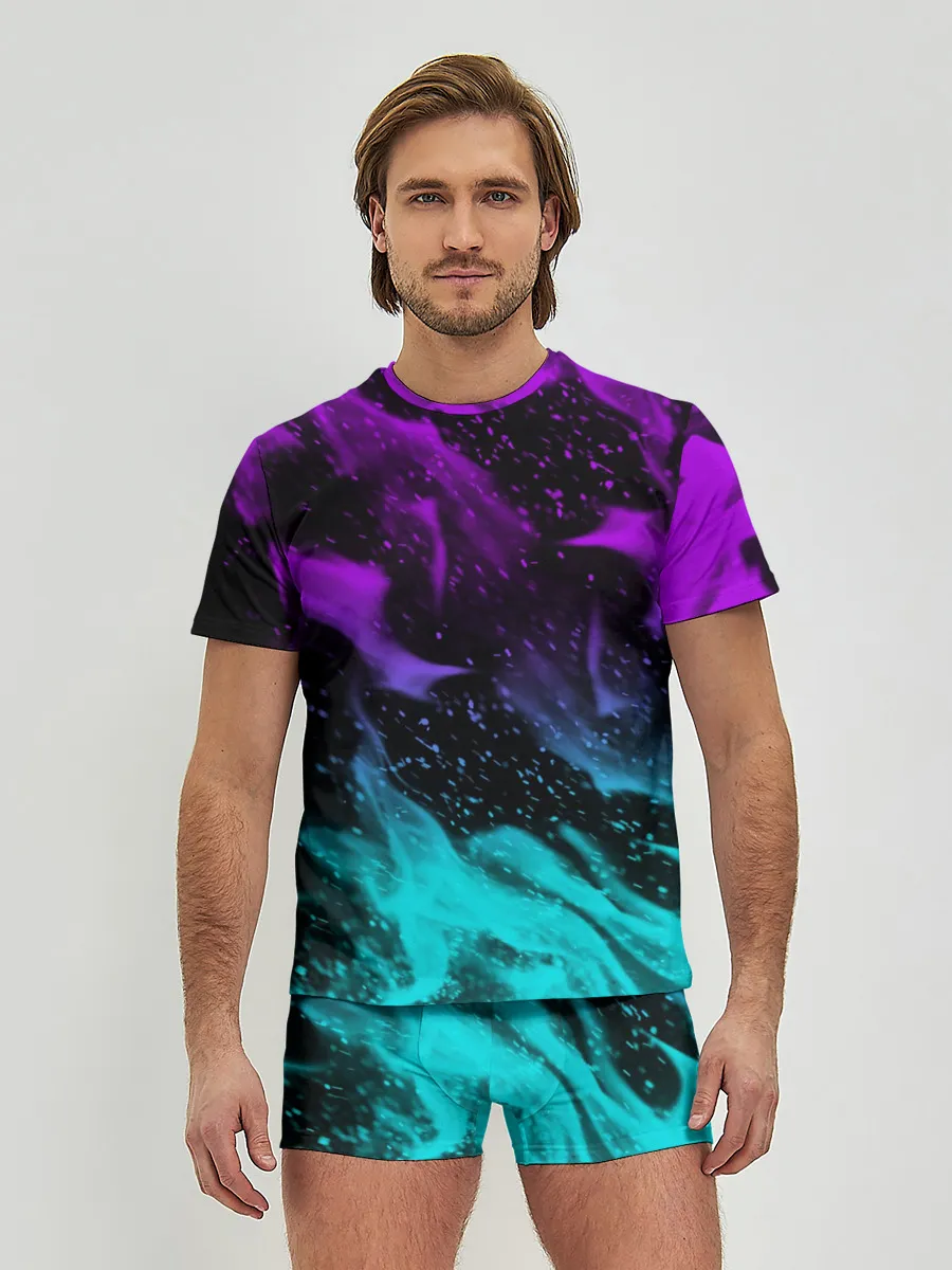 Мужские трусы с футболкой / НЕОНОВЫЙ ОГОНЬ