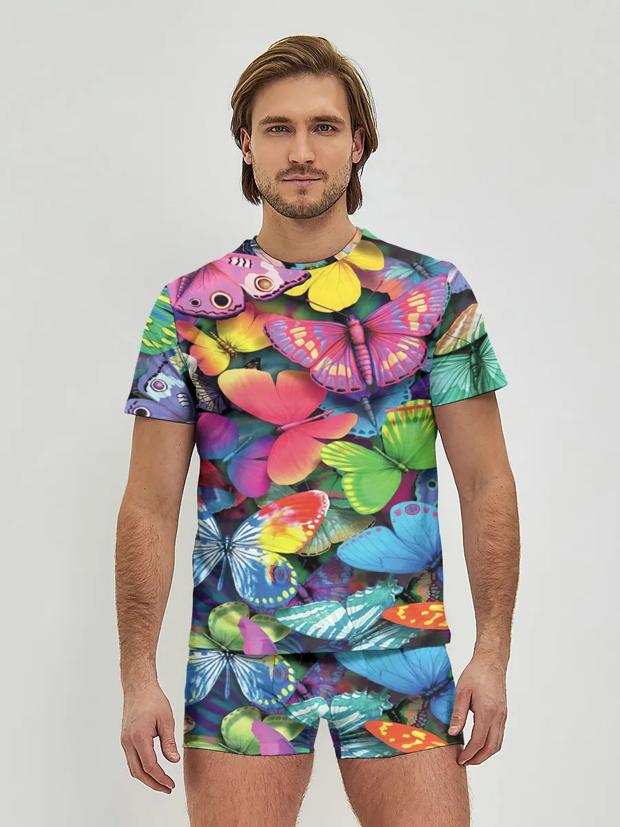 Мужские трусы с футболкой / Радужный рой