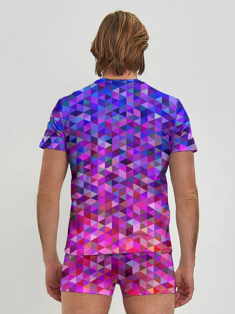 Мужские трусы с футболкой / Треугольники мозаика пиксели