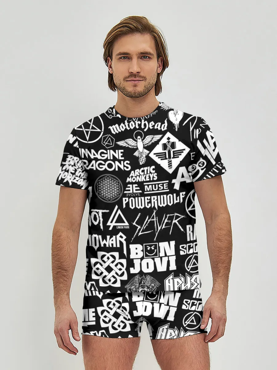 Мужские трусы с футболкой / ЛОГОТИПЫ РОК ГРУПП