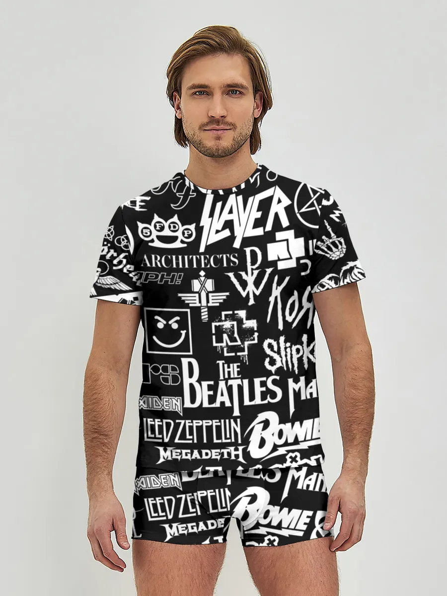 Мужские трусы с футболкой / ЛОГОТИПЫ РОК ГРУПП