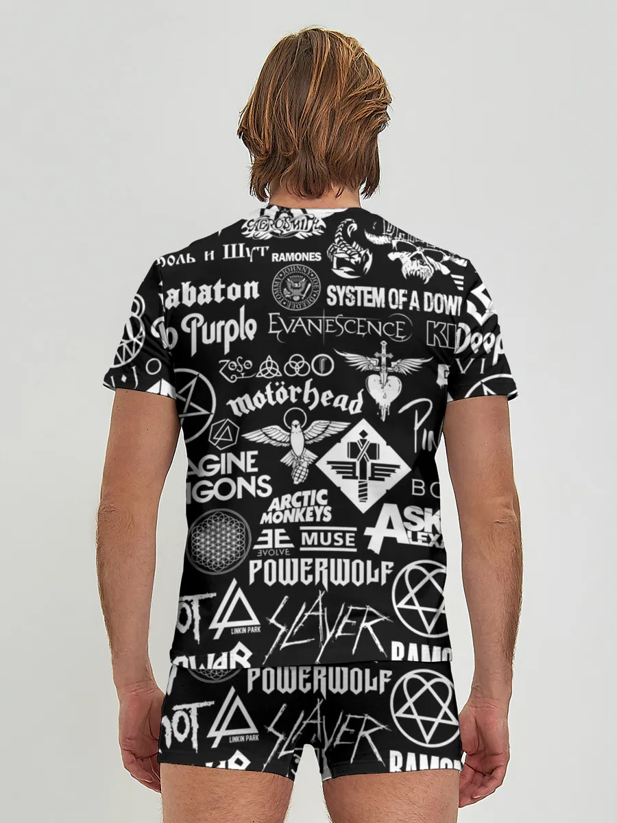 Мужские трусы с футболкой / ЛОГОТИПЫ РОК ГРУПП