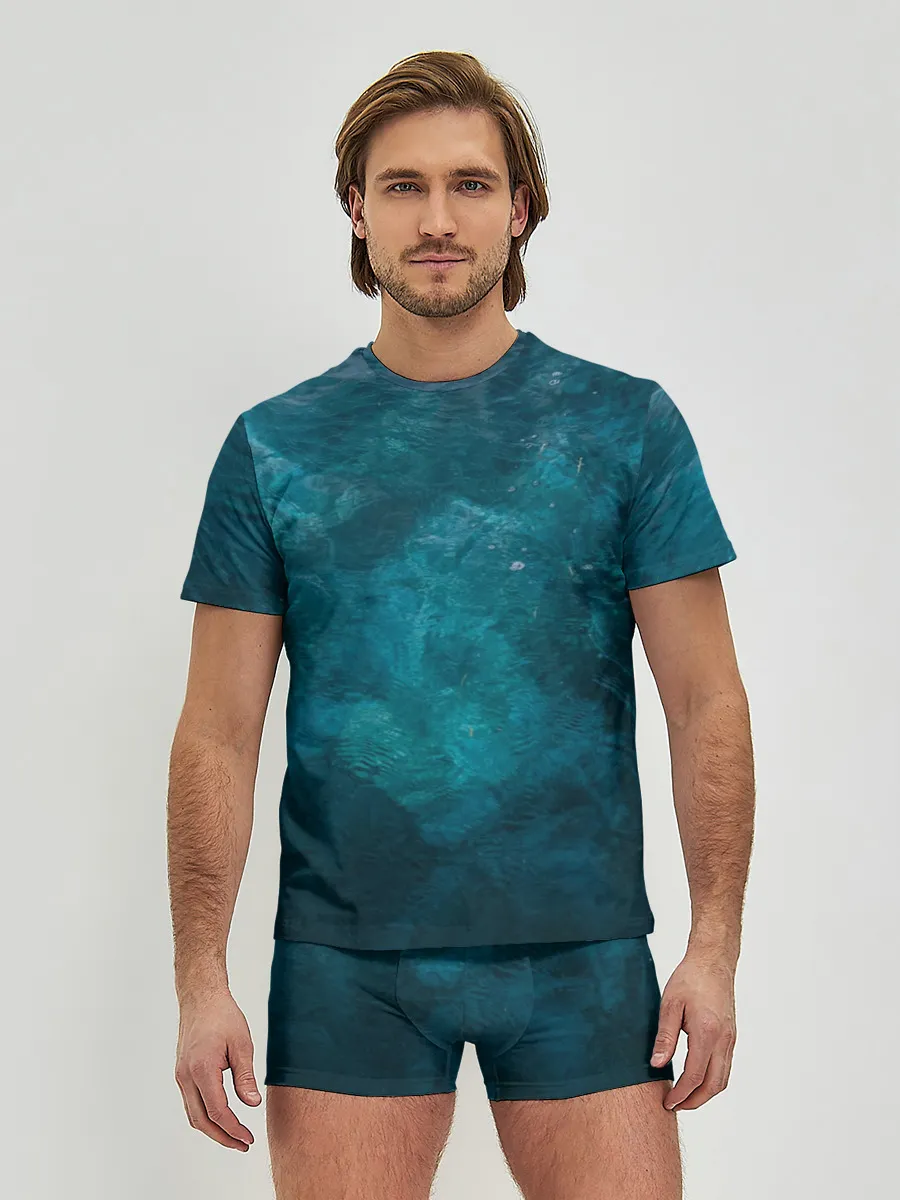 Мужские трусы с футболкой / Лазурь