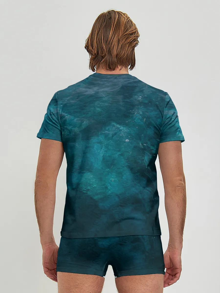 Мужские трусы с футболкой / Лазурь