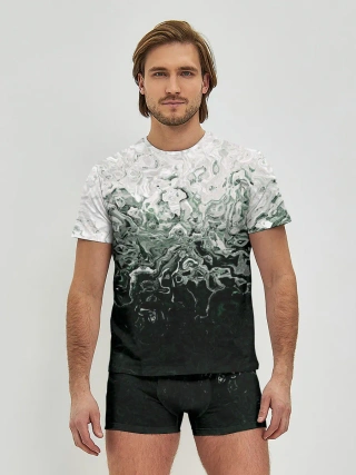 Мужские трусы с футболкой / Разводы жидкость абстракция