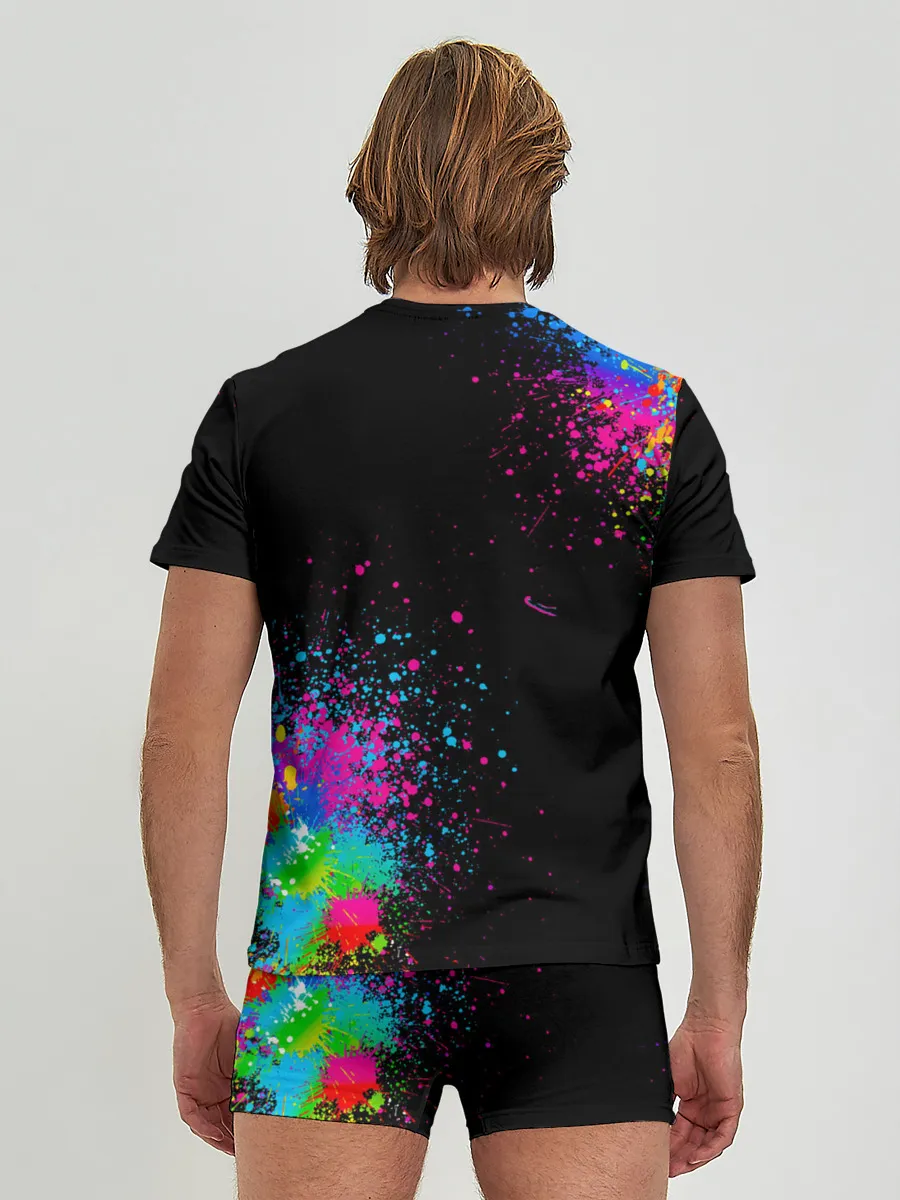 Мужские трусы с футболкой / Брызги красок