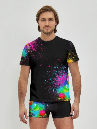 Мужские трусы с футболкой / Брызги красок