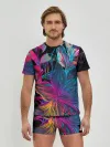 Мужские трусы с футболкой / Flowers | Неон