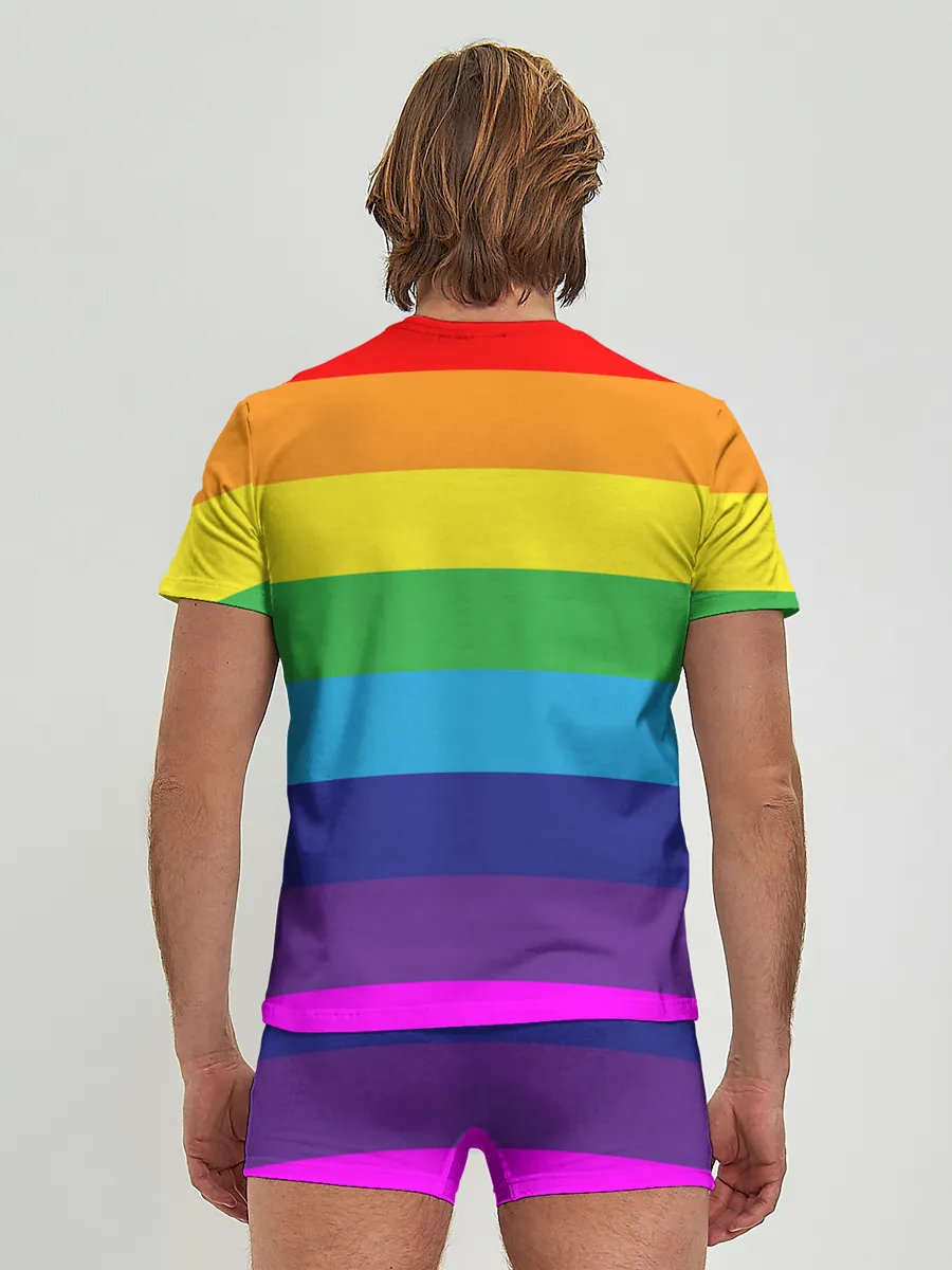 Мужские трусы с футболкой / ЦВЕТНЫЕ ЛИНИИ