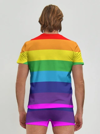 Мужские трусы с футболкой / ЦВЕТНЫЕ ЛИНИИ