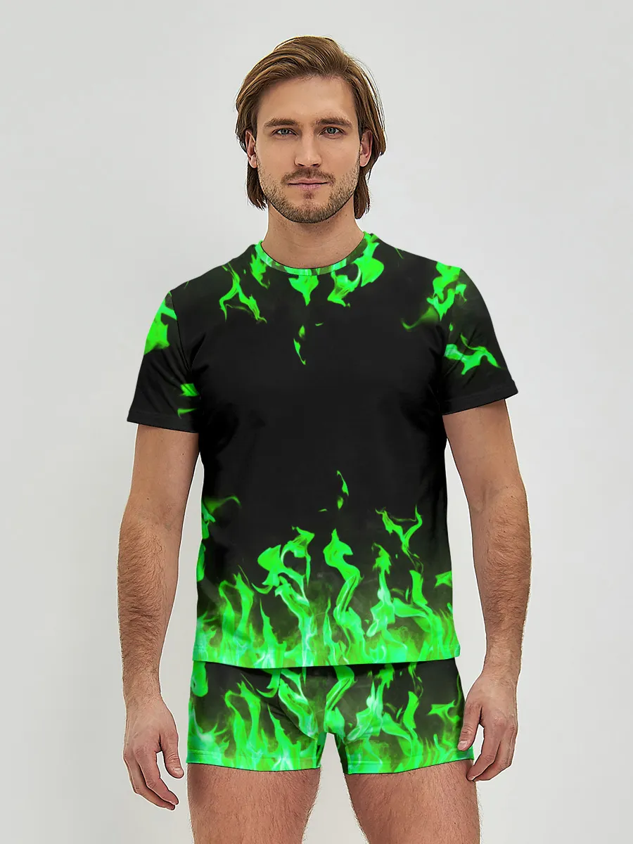 Мужские трусы с футболкой / GREEN FIRE | ОГОНЬ