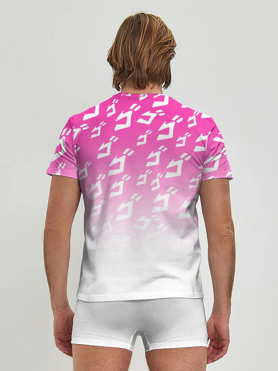 Мужские трусы с футболкой / Паттерн розовый джоджо