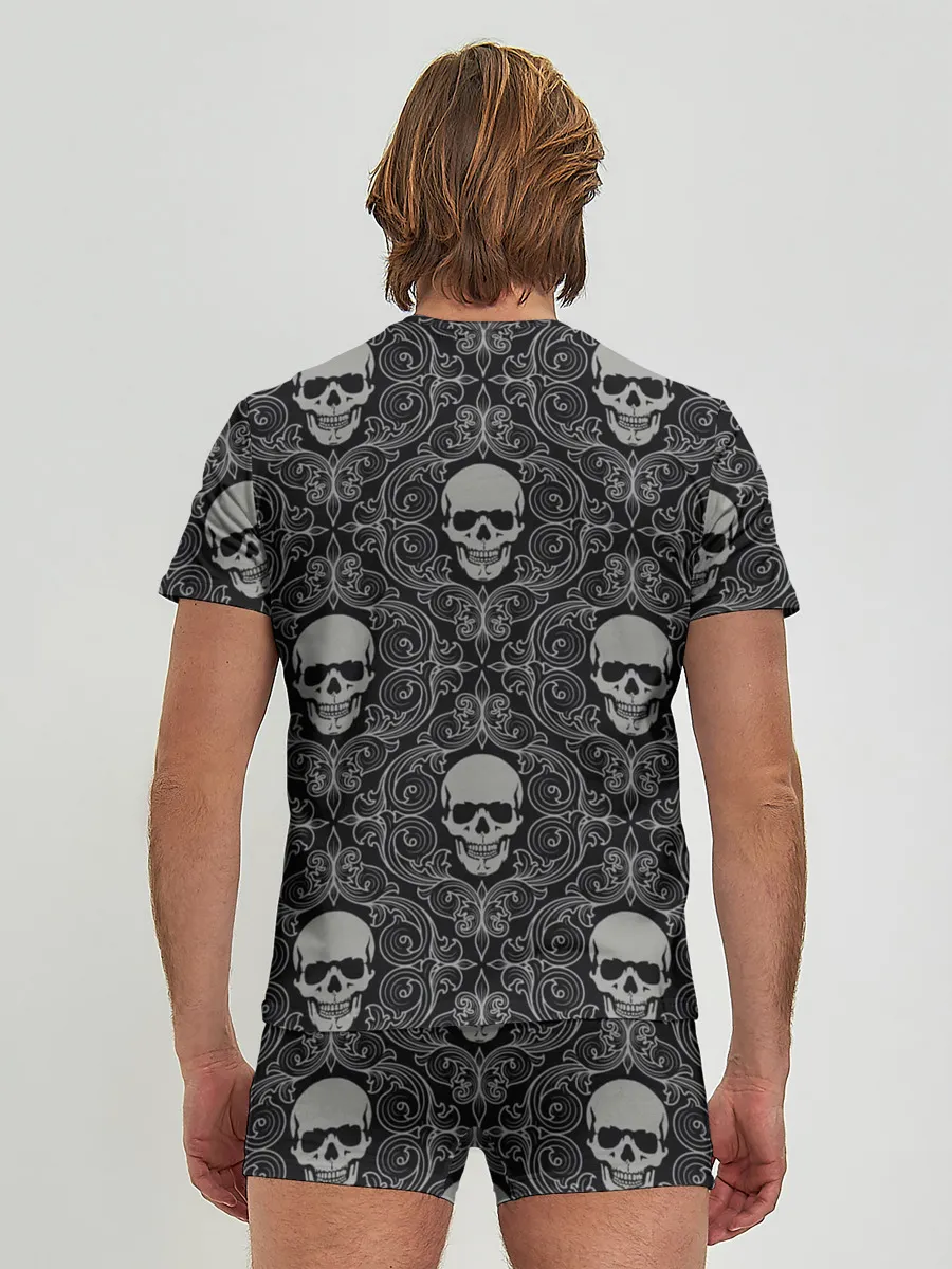 Мужские трусы с футболкой / Орнамент Черепа