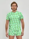 Мужские трусы с футболкой / dinosaurs green