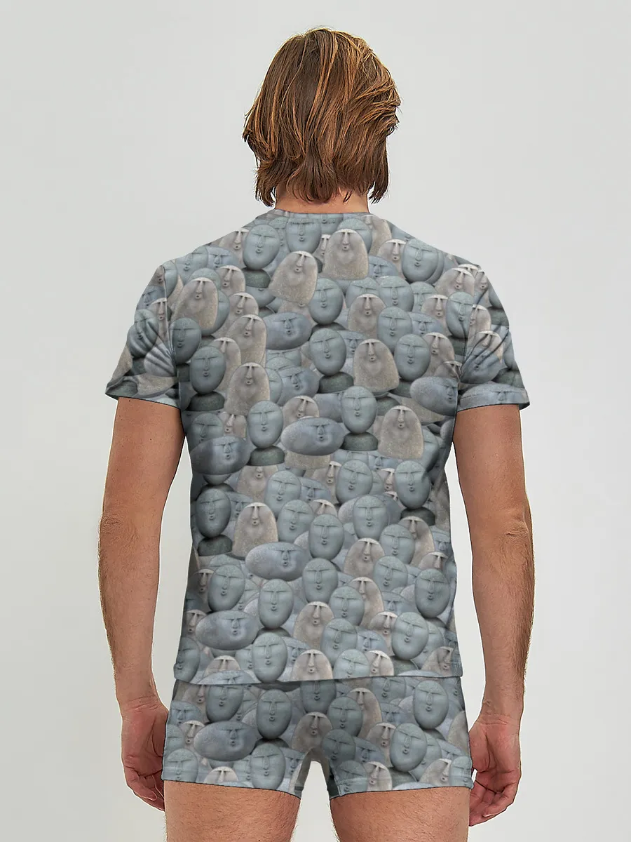 Мужские трусы с футболкой / Каменные лица 3D МЕМ 2020