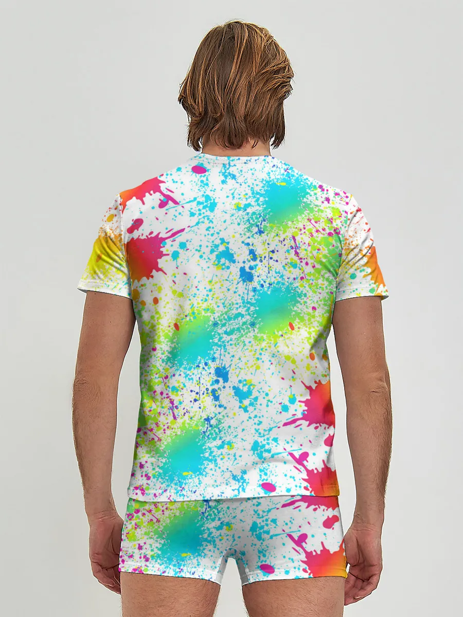 Мужские трусы с футболкой / БРЫЗГИ НЕОНА