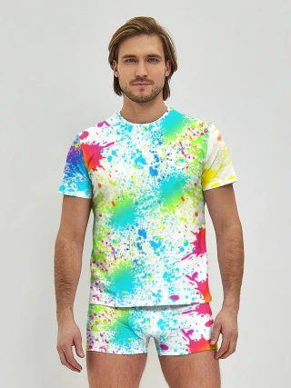 Мужские трусы с футболкой / БРЫЗГИ НЕОНА