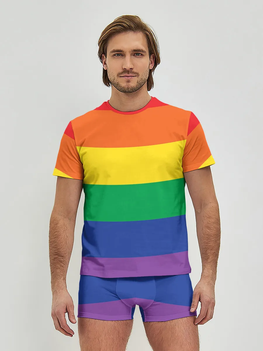 Мужские трусы с футболкой / Радуга