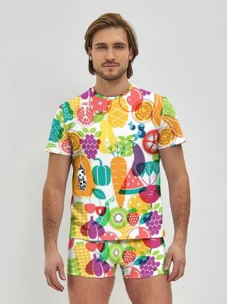 Мужские трусы с футболкой / овощи