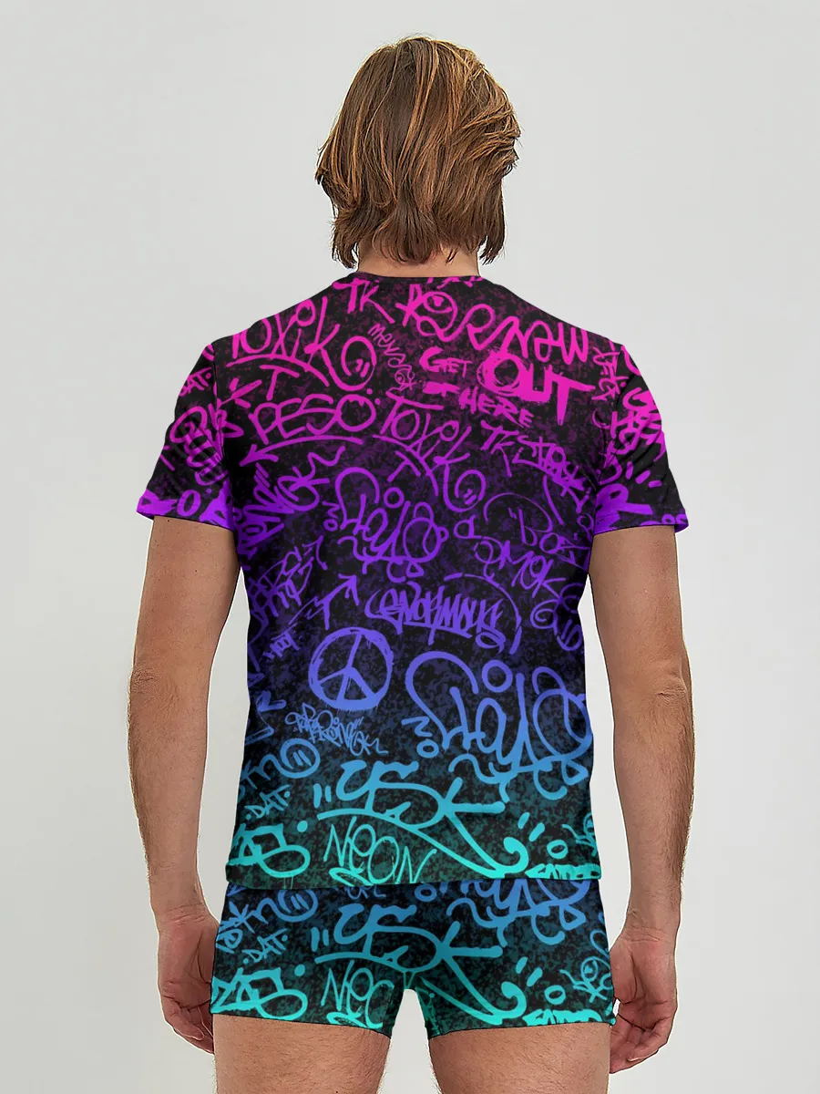 Мужские трусы с футболкой / Граффити Neon