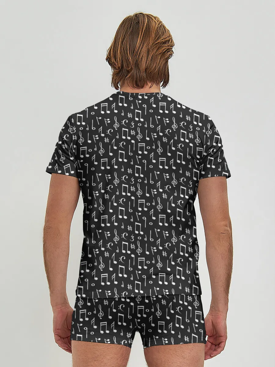 Мужские трусы с футболкой / Ноты