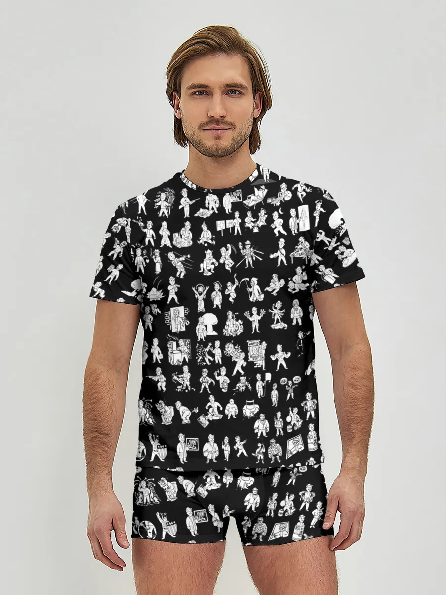 Мужские трусы с футболкой / FALLOUT BLACK