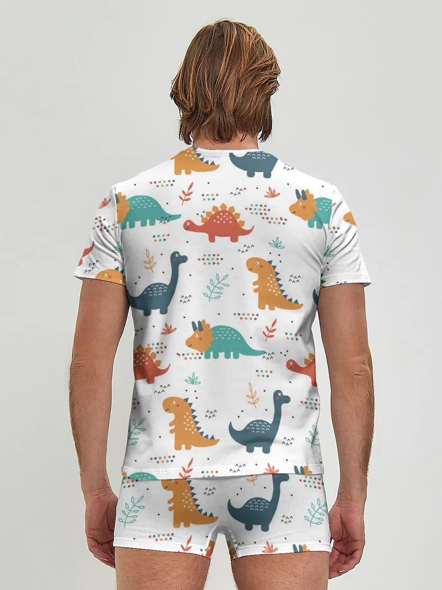 Мужские трусы с футболкой / Милые динозавры