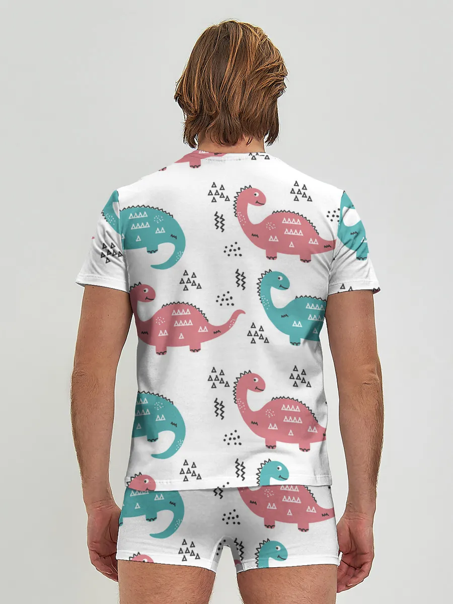 Мужские трусы с футболкой / Милые динозаврики