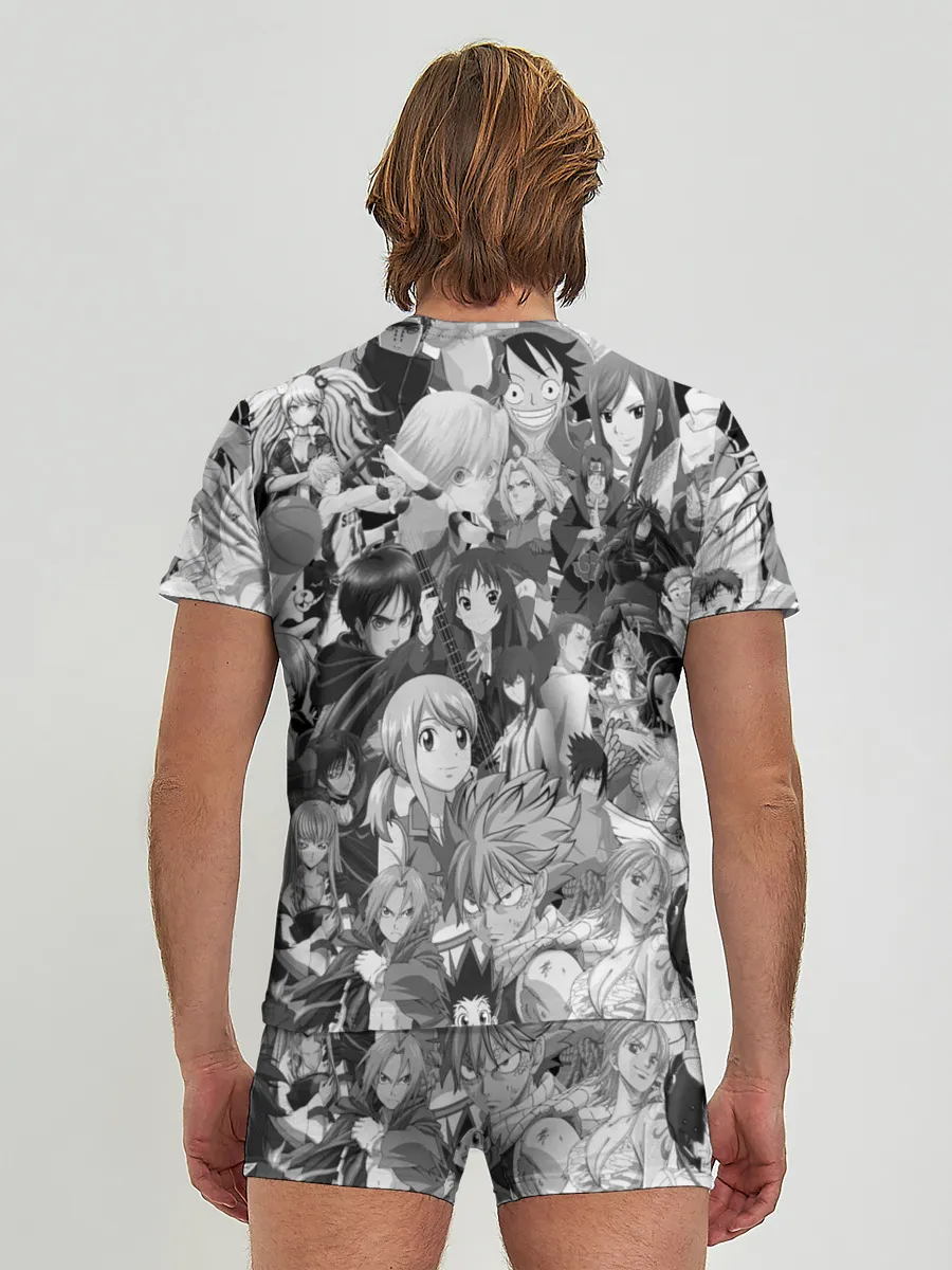 Мужские трусы с футболкой / МНОГО ЧЕРНО-БЕЛЫХ АНИМЕ ДЕВОЧЕК