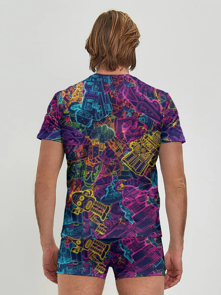 Мужские трусы с футболкой / Neon Robots