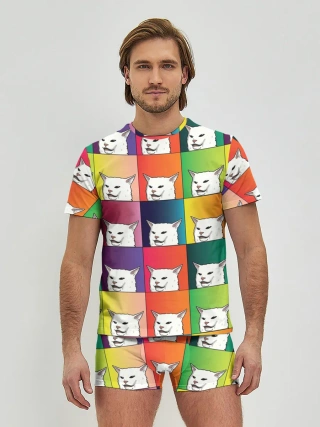 Мужские трусы с футболкой / Woman Yelling at Cat