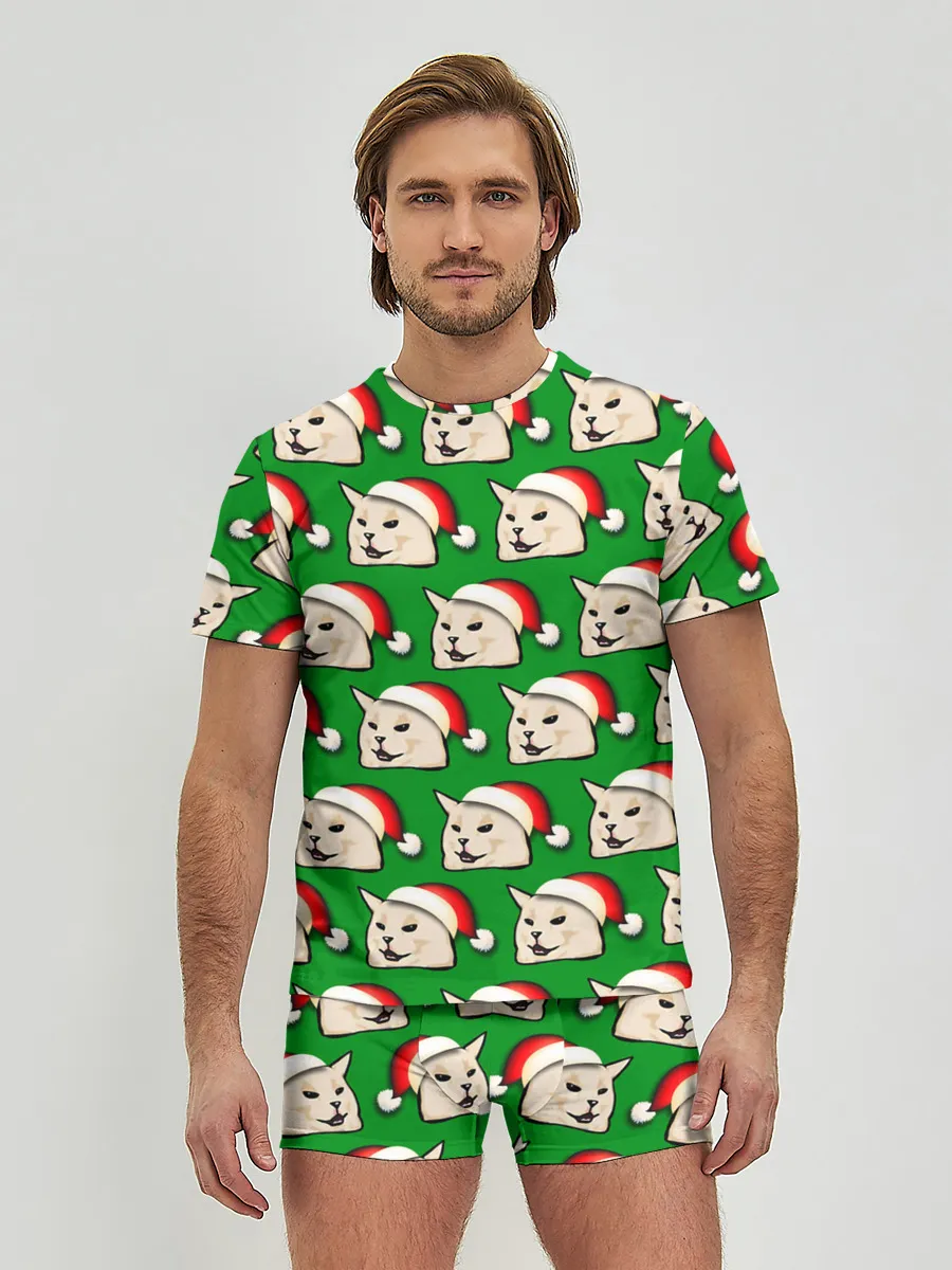 Мужские трусы с футболкой / woman yelling at cat