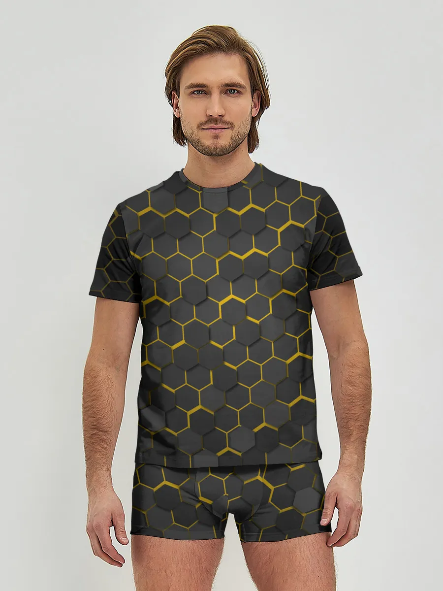 Мужские трусы с футболкой / OCTAGON желтый