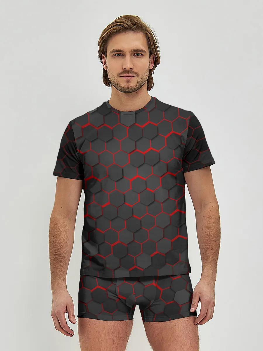 Мужские трусы с футболкой / OCTAGON красный