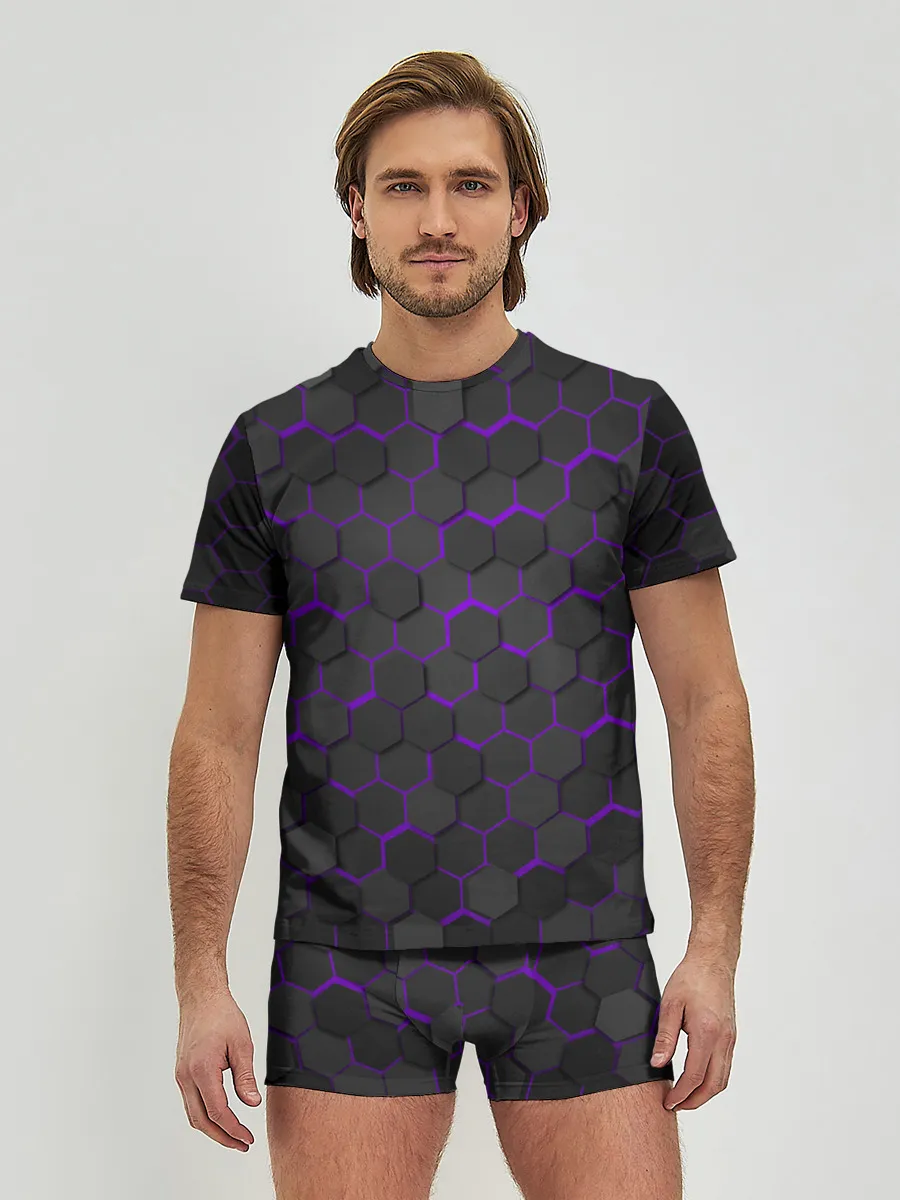 Мужские трусы с футболкой / OCTAGON сиреневый