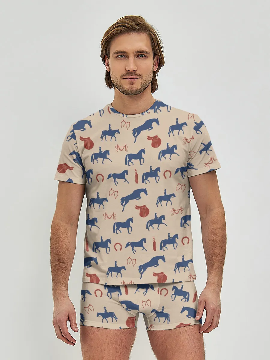 Мужские трусы с футболкой / кони