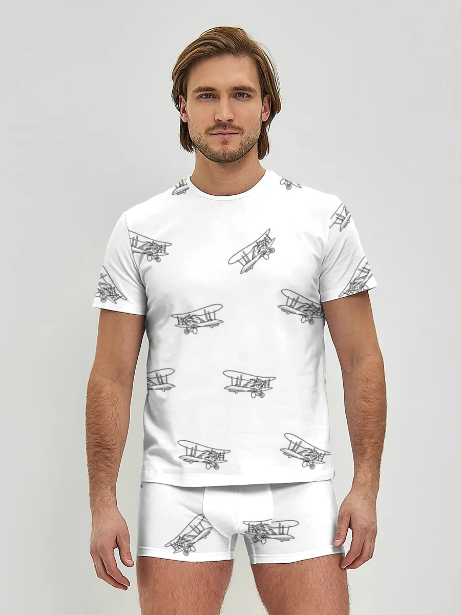 Мужские трусы с футболкой / Самолеты к бою!