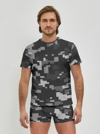 Мужские трусы с футболкой / Пиксельный камуфляж