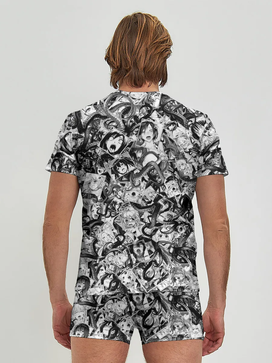 Мужские трусы с футболкой / Ахегао с щупальцами