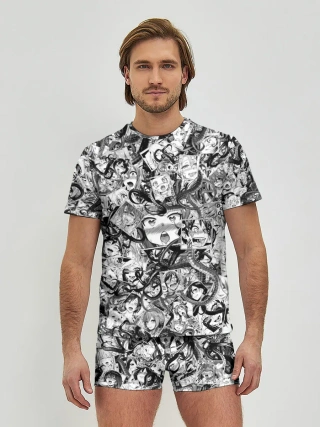 Мужские трусы с футболкой / Ахегао с щупальцами