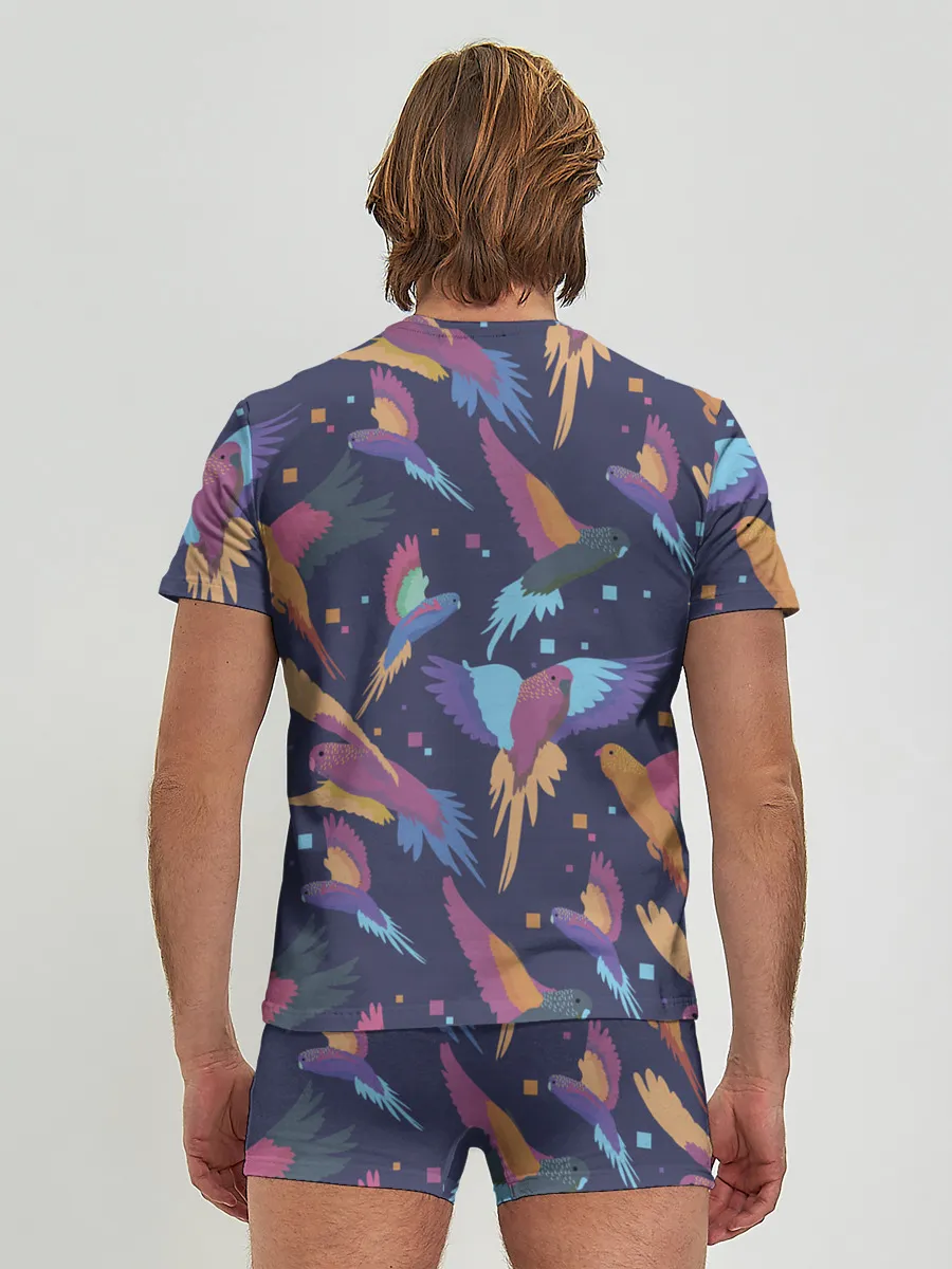 Мужские трусы с футболкой / Райские попугаи