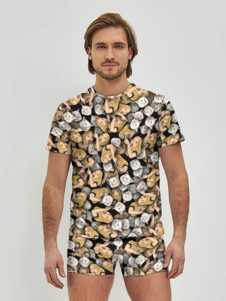 Мужские трусы с футболкой / Woman Yelling at a Cat